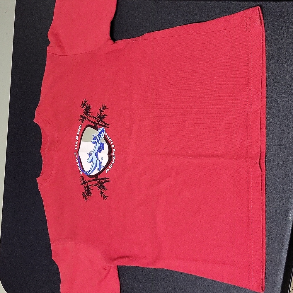 Vintage Red Faded Glory Crewneck Gecko Island Adventure T-shirt